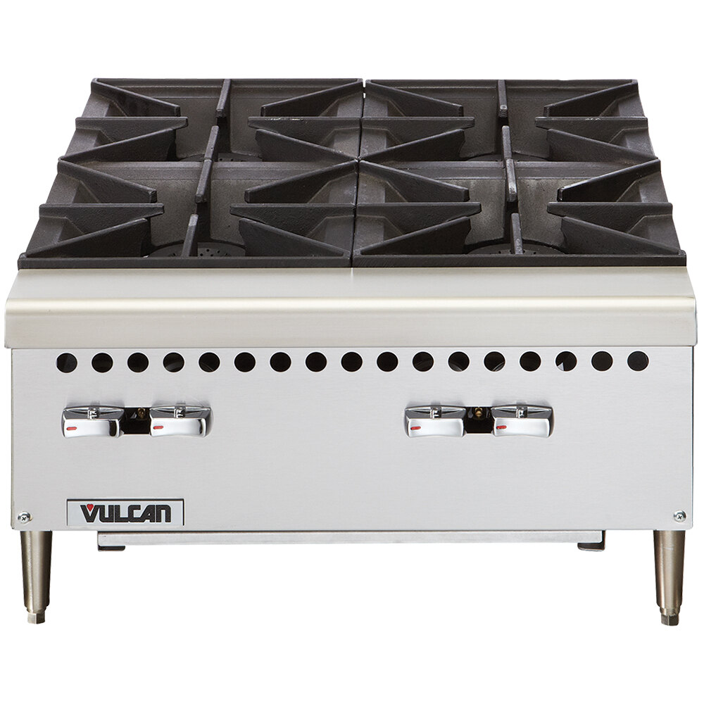 Vulcan VCRH24-1 Natural Gas 24" 4 Burner Countertop Range / Hot Plate - 100,000 BTU