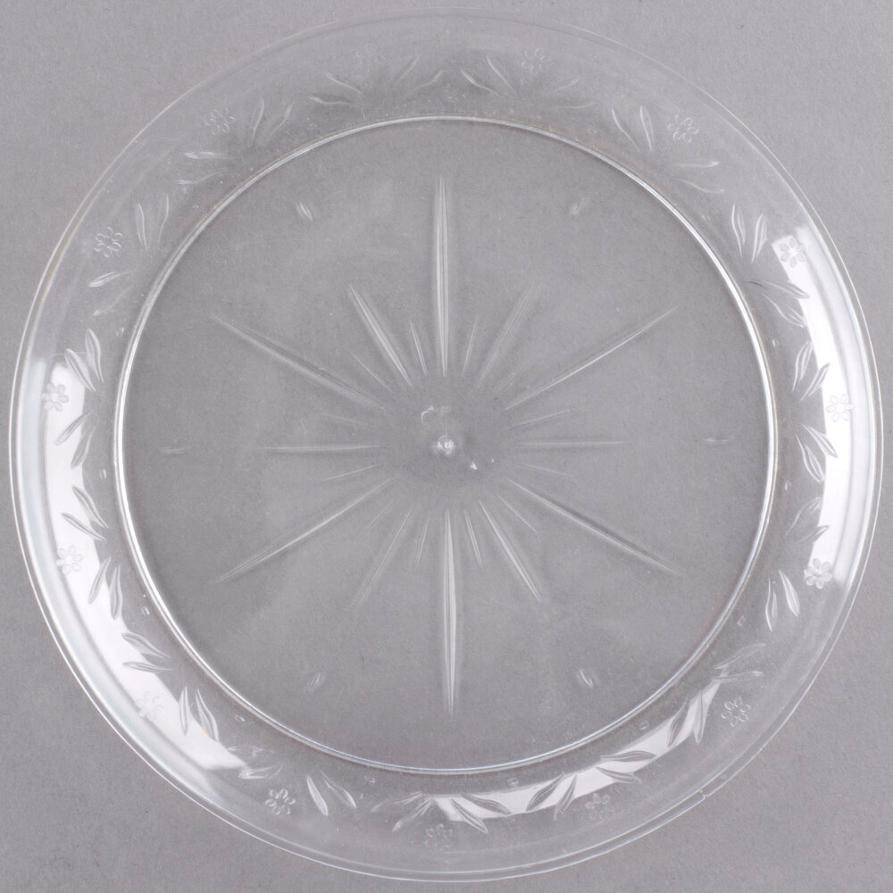 Visions Etched 7" Clear Plastic Plate - 20/Sample