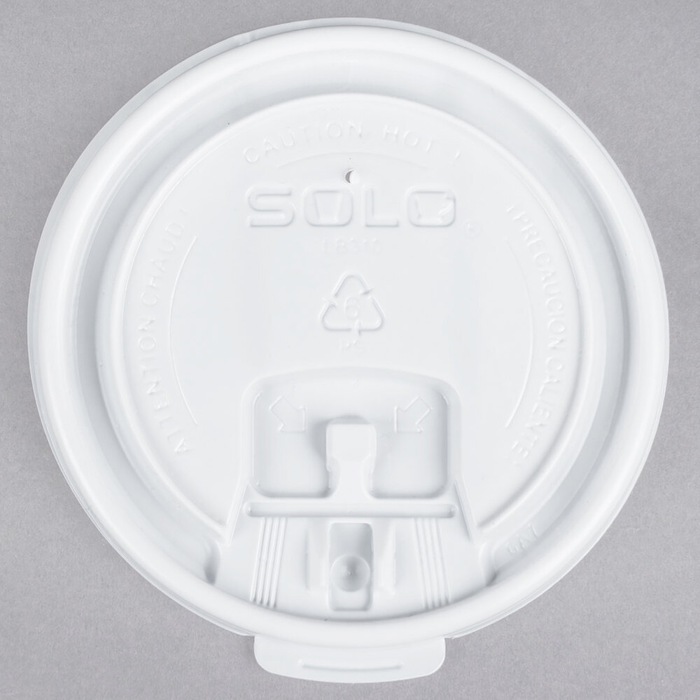 Solo LB3101 10 oz. White Plastic Tear Tab Lid - 1,000/Case