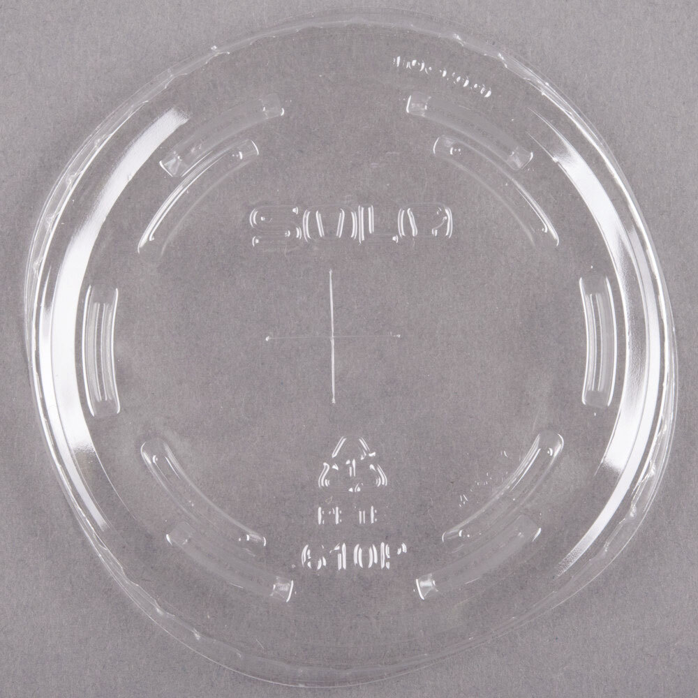 Solo Ultra Clear™ 610TS Clear PET Plastic Lid with Straw Slot - 100/Pack