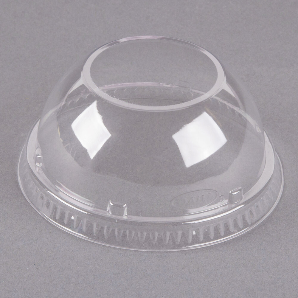 Dart 16LCDHX Clear PET Dome Lid with 2" Hole - 50/Pack