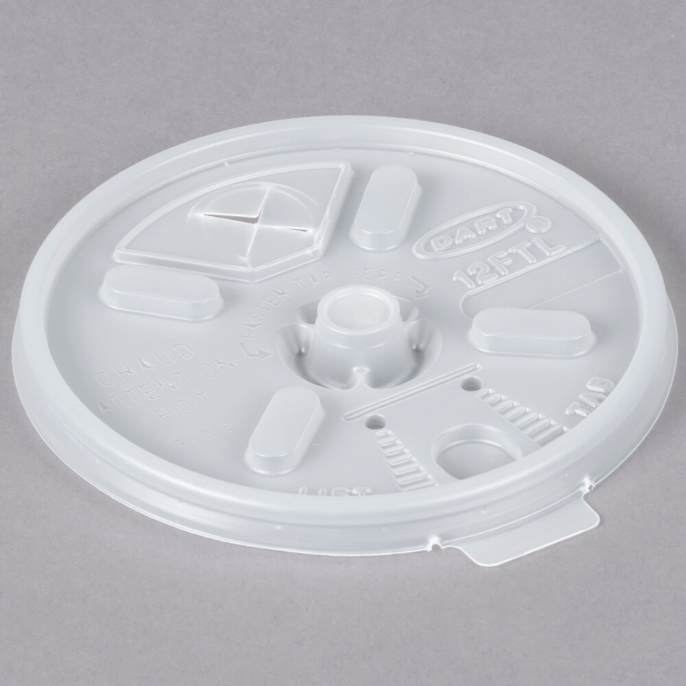 Dart 12FTLS Translucent Lift'N'Lock Lid with Straw Slot - 1,000/Case