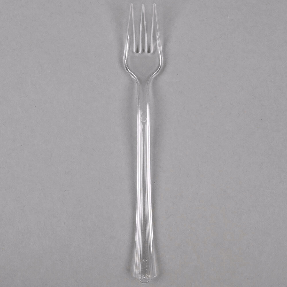 WNA Comet APTFK Petites 4 1/5" Clear Tasting Fork - 500/Case