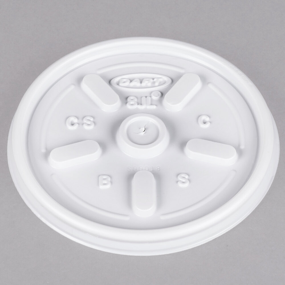 Dart 8JL White Vented Lid - 100/Pack