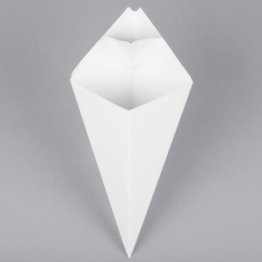 American Metalcraft SQFBCN 15 oz. Square Cardboard Fry Cone - 100/Pack