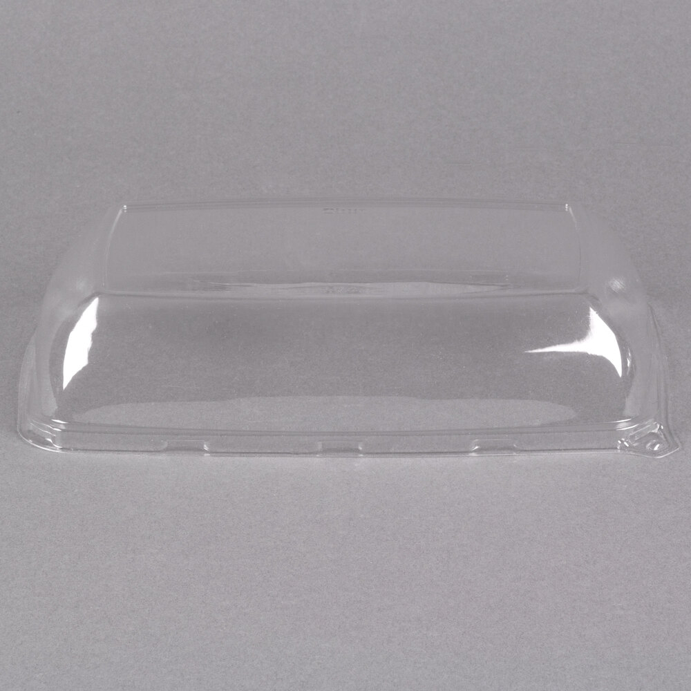Sabert 5606 Mozaik 6" x 9 1/2" Clear Plastic Platter / Catering Tray High Dome Lid - 72/Case