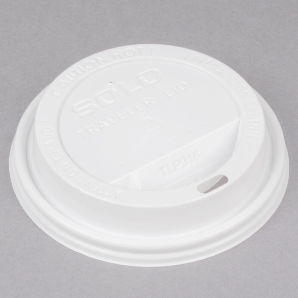 Solo TLP316-0007 Traveler White Dome Hot Cup Lid with Sip Hole - 1,000/Case