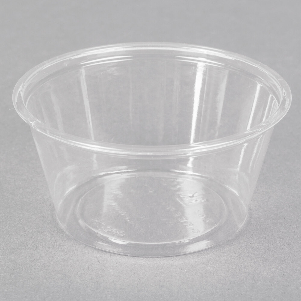 Fabri-Kal GPC200 Greenware 2 oz. Compostable Clear Plastic Souffle / Portion Cup - 200/Pack
