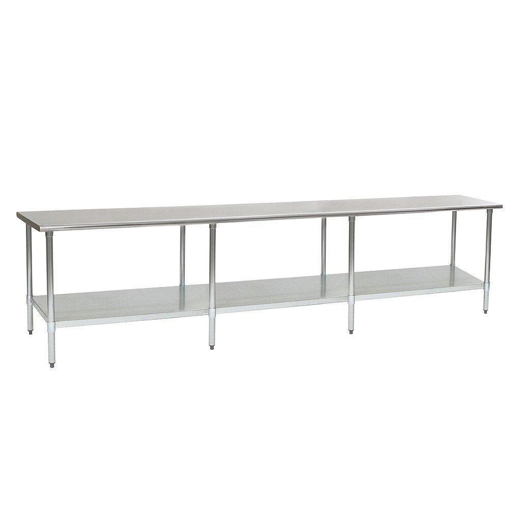 Eagle Group T30132B 30" x 132" Stainless Steel Work Table with Galvanized Undershelf