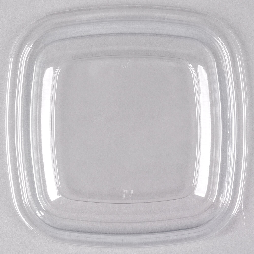 Sabert 51500B500 Bowl2 Clear Flat Lid for 8, 12, and 16 oz. Square Bowls - 500/Case