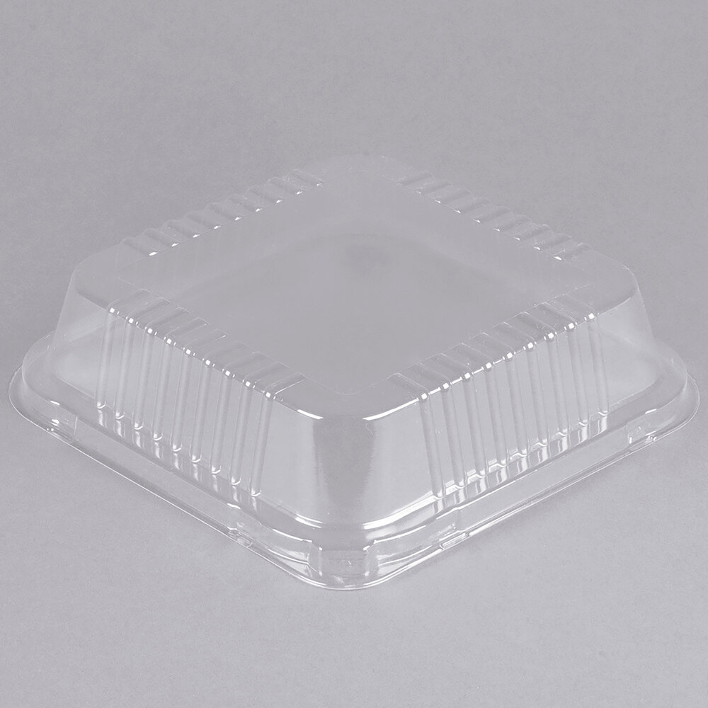 Durable Packaging P1130-500 Clear Lid for 9" Square Foil Cake Pan - 500/Case