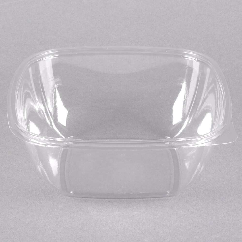 Sabert 18048B300 Bowl2 48 oz. Clear PET Square Deli / Catering Bowl - 300/Case