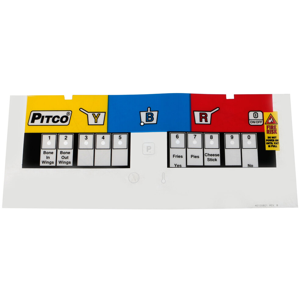 Pitco® A6100801 Label, Overlay Wingstreet Sg