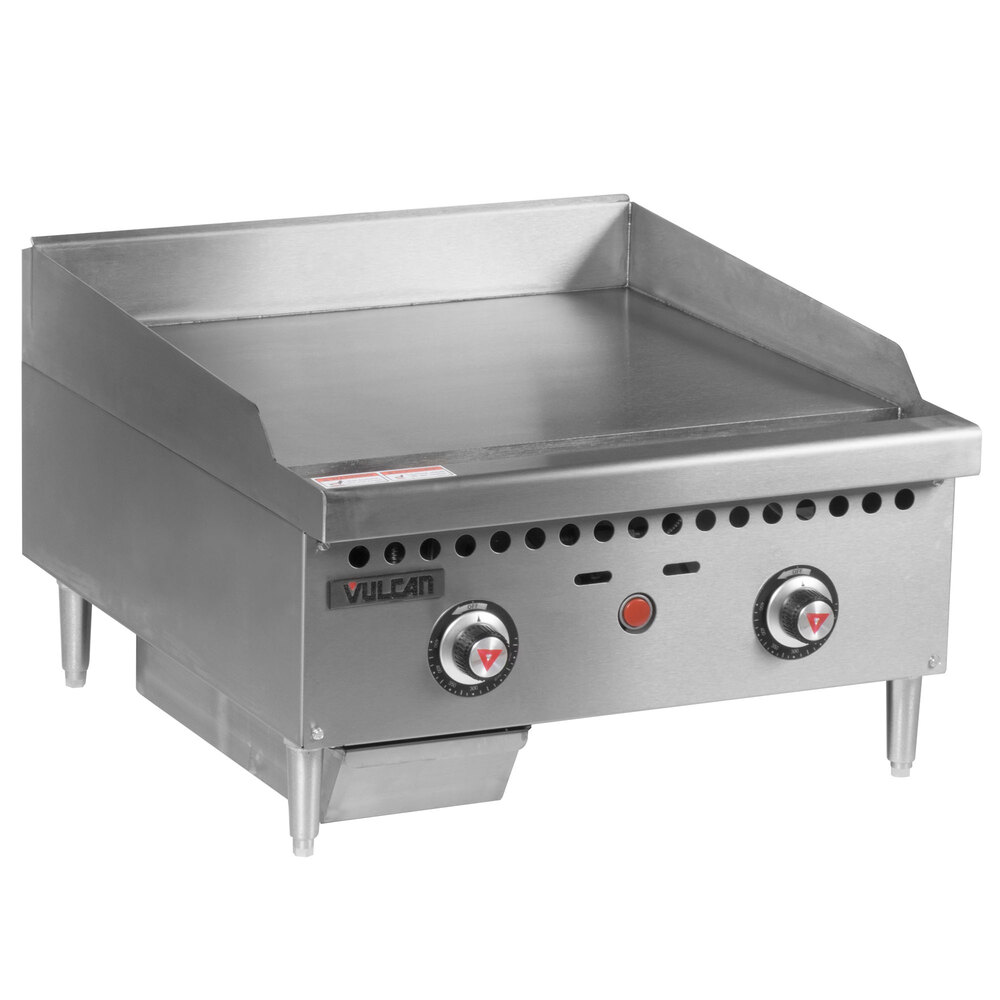Vulcan VCRG24-T1 Natural Gas 24" Countertop Griddle with Snap-Action Thermostatic Controls - 50,000 BTU