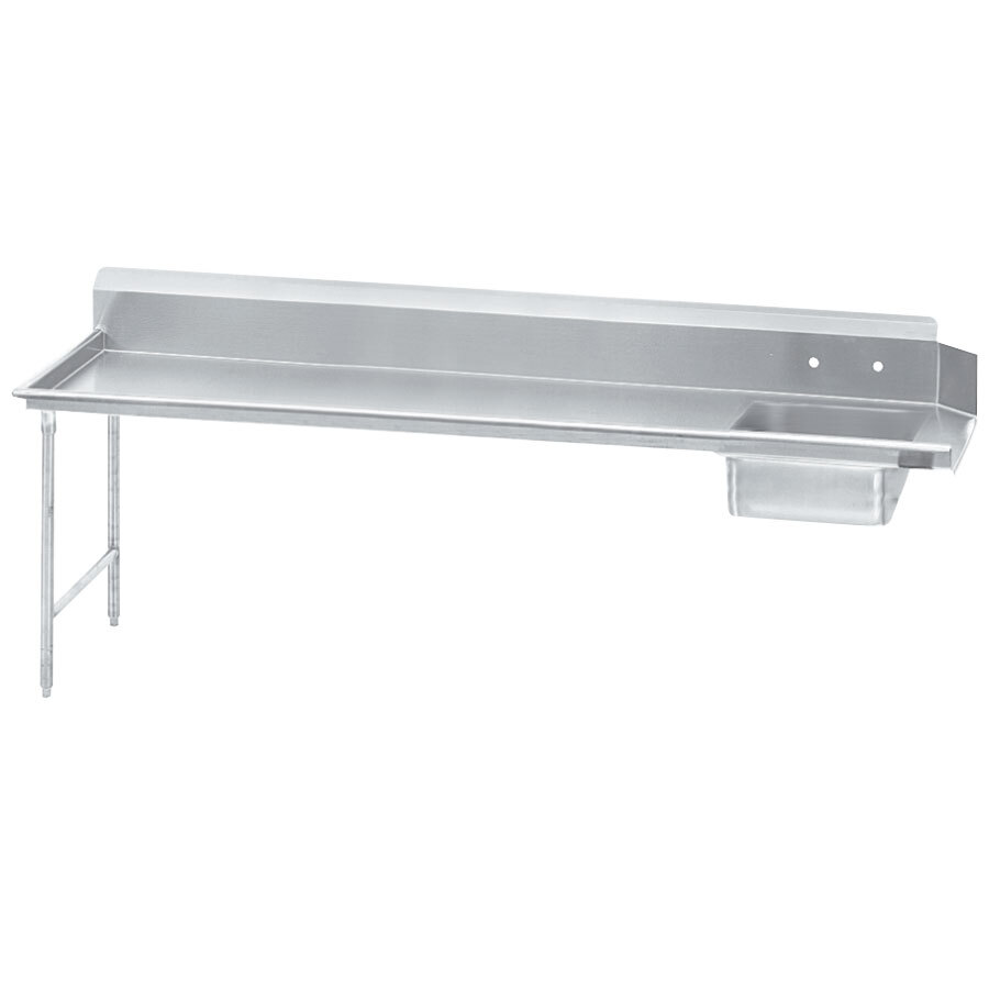 Advance Tabco DTS-S70-120 12' Standard Stainless Steel Soil Straight Dishtable - Left Table