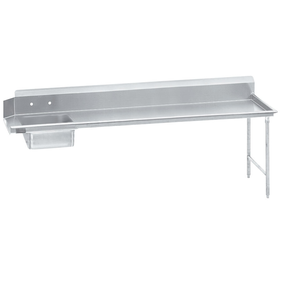 Advance Tabco DTS-S70-120 12' Standard Stainless Steel Soil Straight Dishtable - Right Table