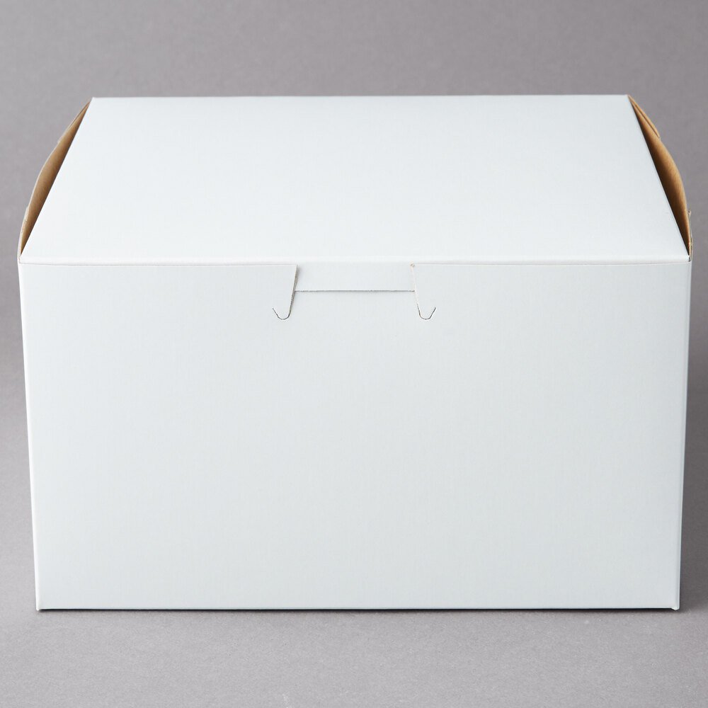 7" x 7" x 4" White Cake / Bakery Box - 10/Pack
