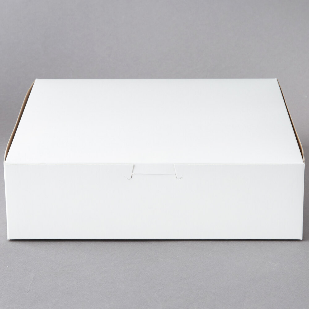 9" x 9" x 2 1/2" White Customizable Bakery Box - 250/Bundle