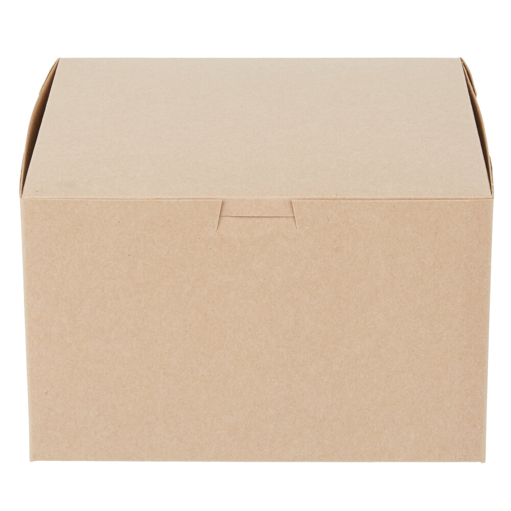 8" x 8" x 5" Kraft Cake / Bakery Box - 100/Bundle