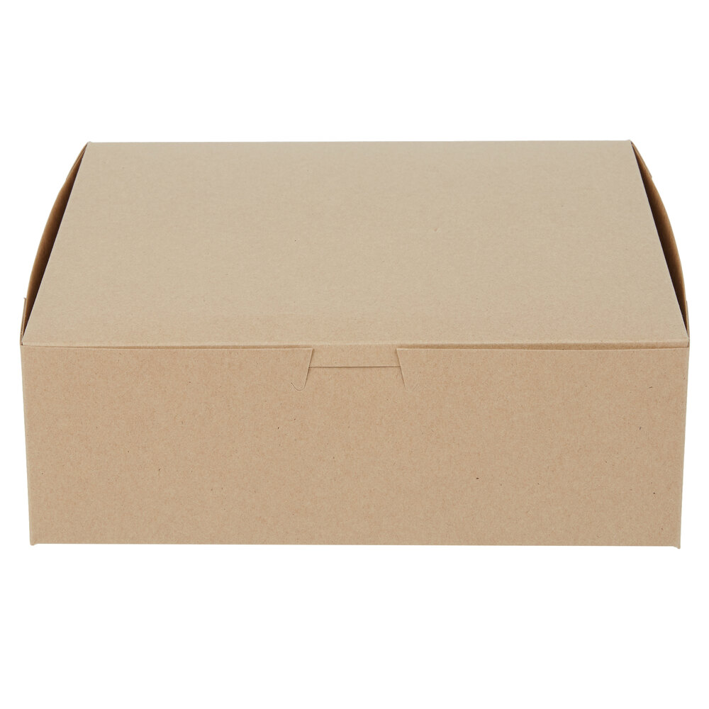 9" x 9" x 3" Kraft Cake / Bakery Box - 250/Bundle