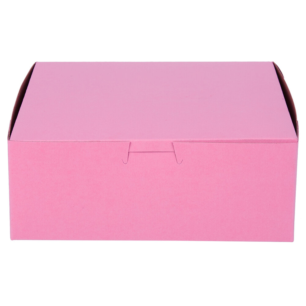 8" x 8" x 3" Pink Pie / Bakery Box - 250/Bundle
