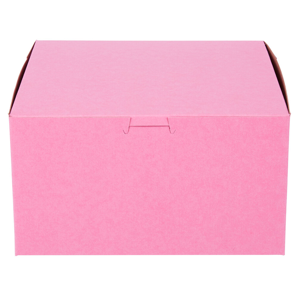 9" x 9" x 5" Pink Cake / Bakery Box - 100/Bundle
