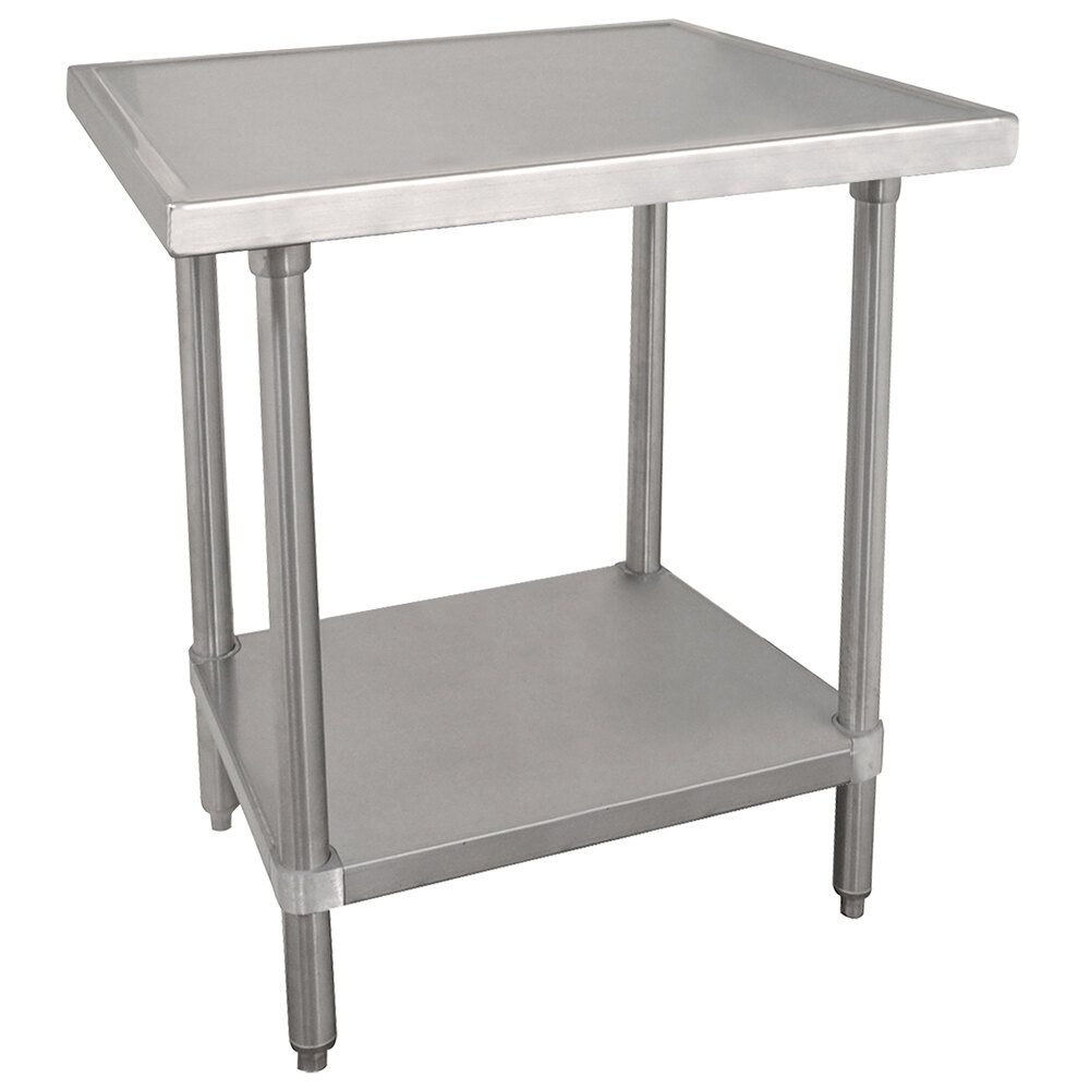 Advance Tabco VLG-242 24" x 24" 14 Gauge Stainless Steel Work Table with Galvanized Undershelf