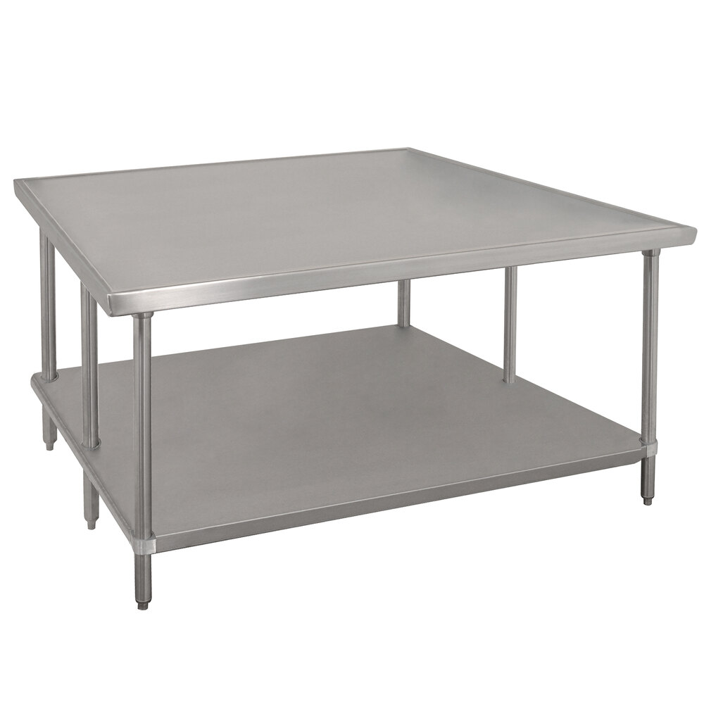 Advance Tabco VLG-487 48" x 84" 14 Gauge Stainless Steel Work Table with Galvanized Undershelf