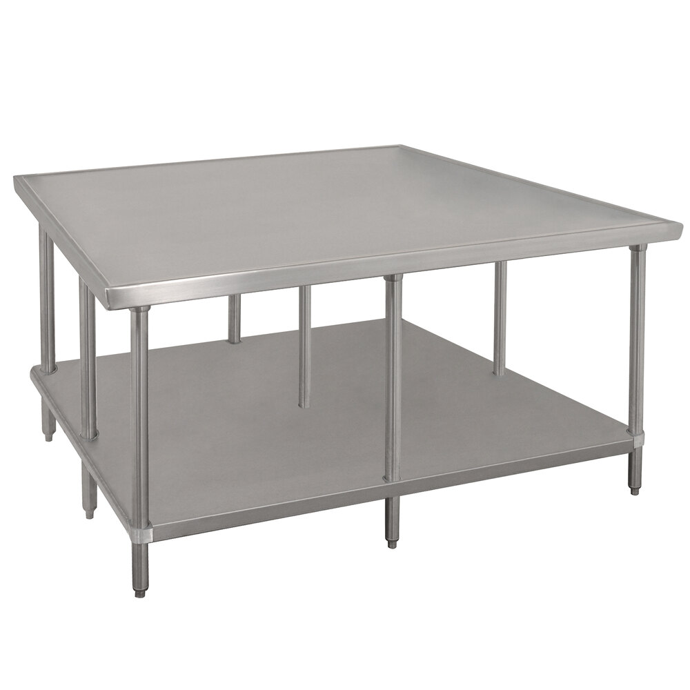 Advance Tabco VLG-4810 48" x 120" 14 Gauge Stainless Steel Work Table with Galvanized Undershelf
