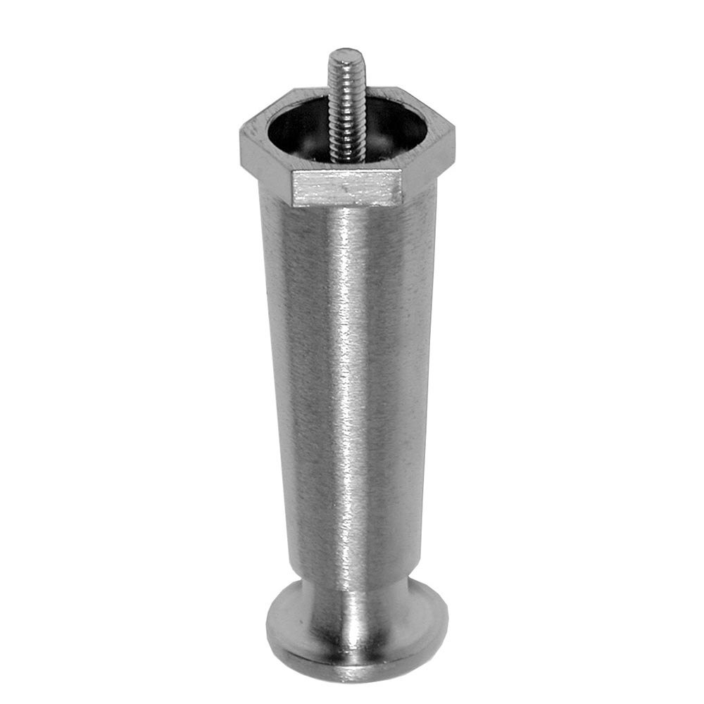 AllPoints 261951 Chrome Stainless Steel 4" Adjustable Equipment Leg; Flange Foot; 1/4"-20 Stud Mount