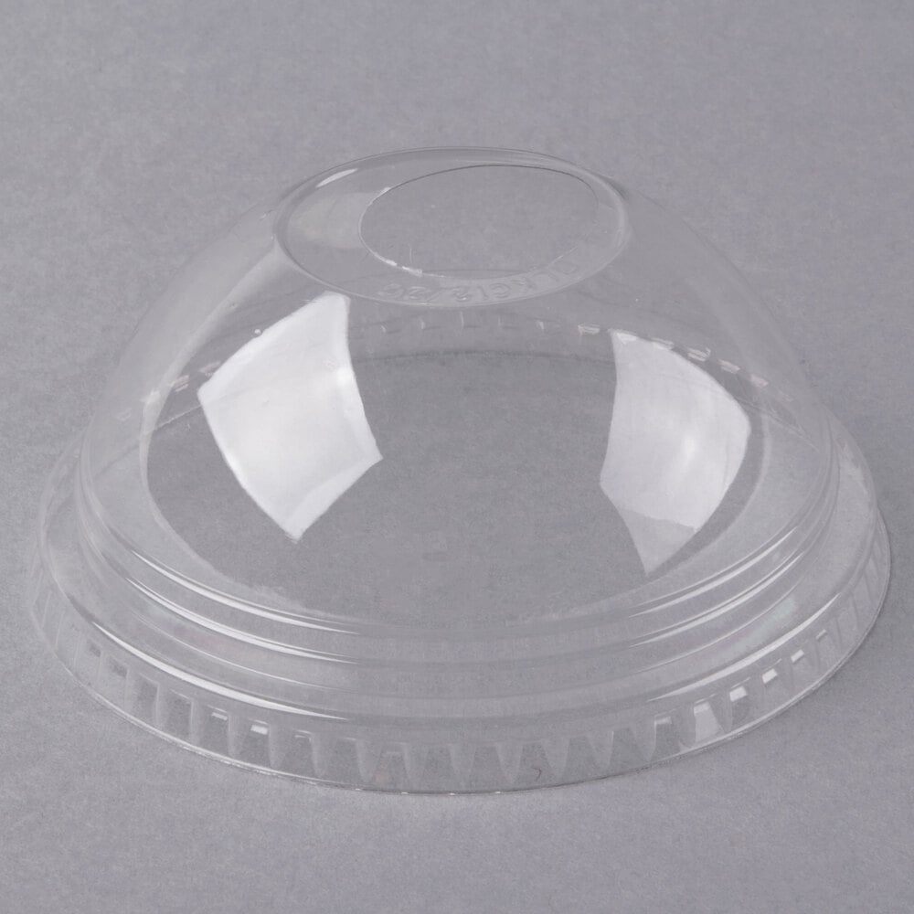 Fabri-Kal DLKC12/20 Kal-Clear / Nexclear 9 oz. Clear Plastic Dome Lid with 1" Hole - 1,000/Case