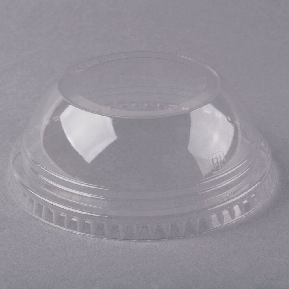 Fabri-Kal DLKC12/20S Kal-Clear / Nexclear 9 oz. Clear Plastic Squat Dome Lid with 1 3/4" Hole - 1,000/Case