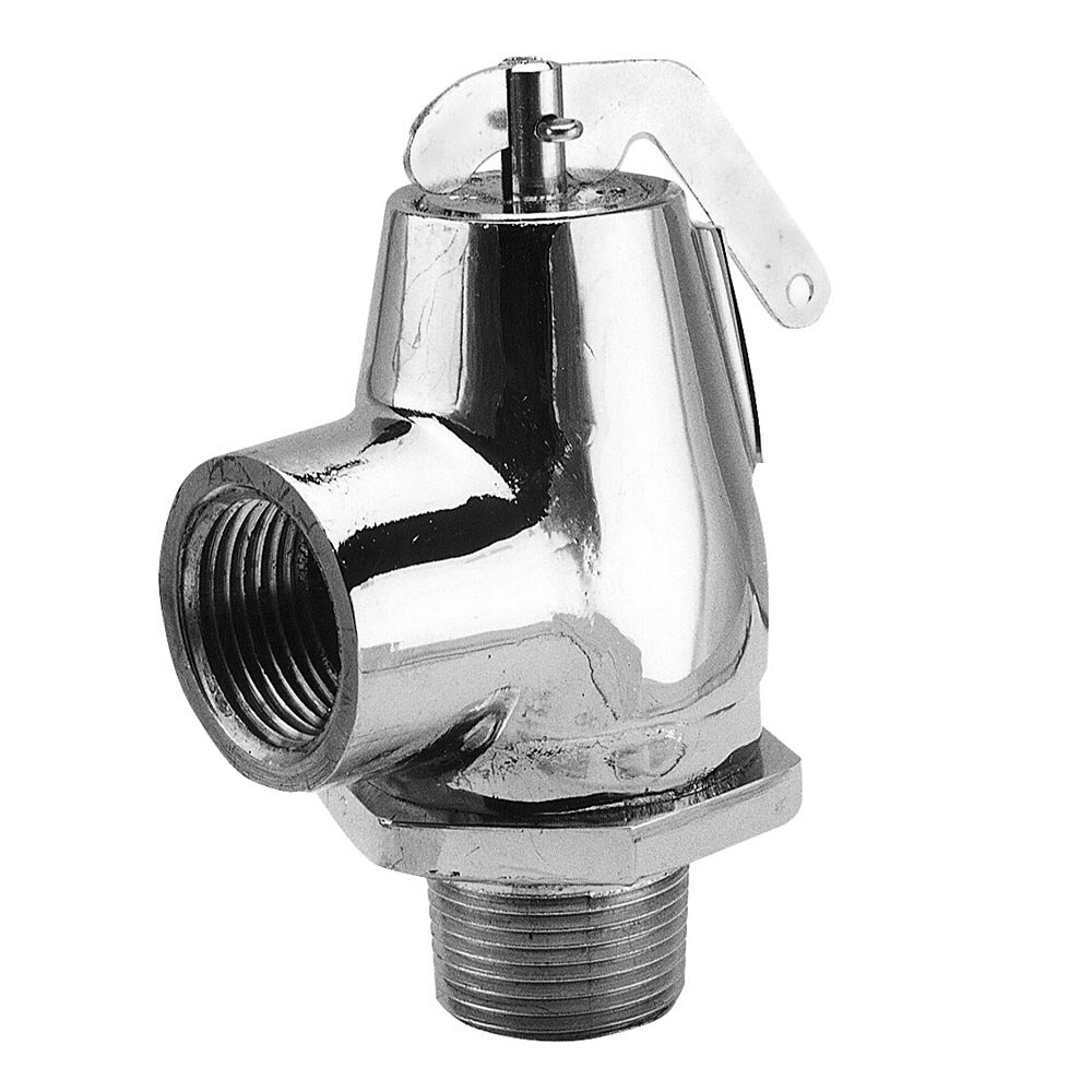 AllPoints 561014 25 PSI Chrome Steam Safety Relief Valve - 3/4" NPT, 383 lb./Hour
