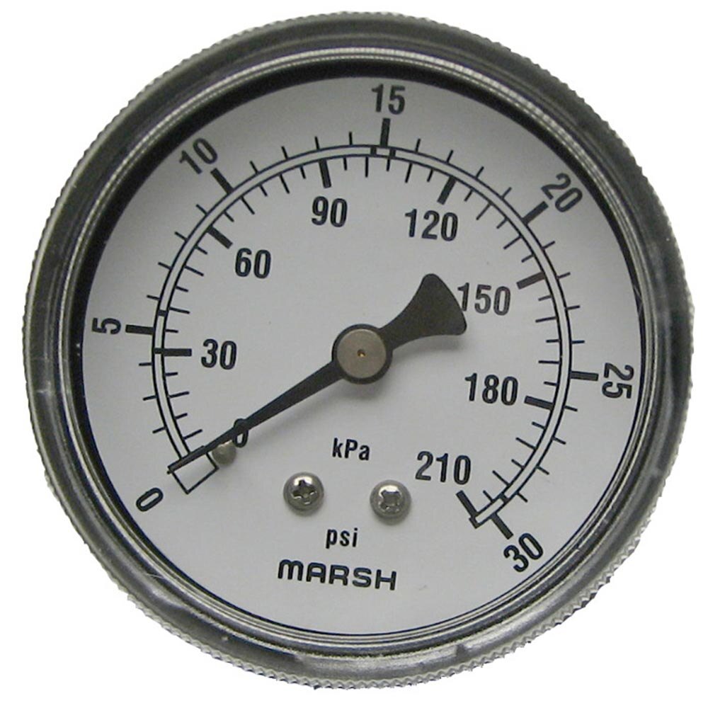 AllPoints 621000 Pressure Gauge; 0 - 30 PSI; 1/4" MPT Back Mount