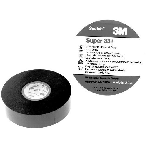 AllPoints 851181 Black Super 33+ Electrical Tape; 3/4" x 66"