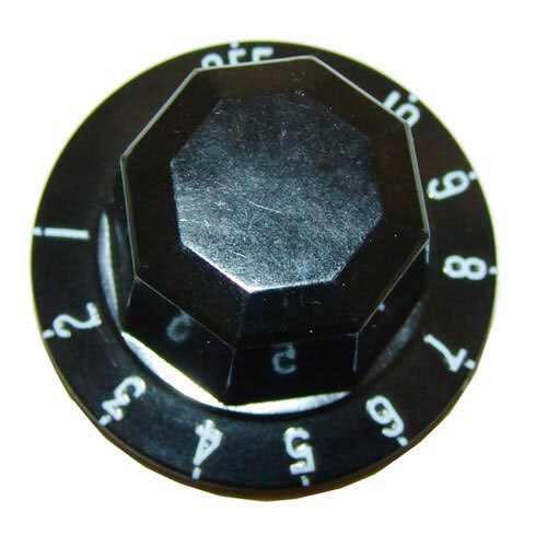 AllPoints 221575 2" Black Steamer Indicator Knob (Off, 1-10)