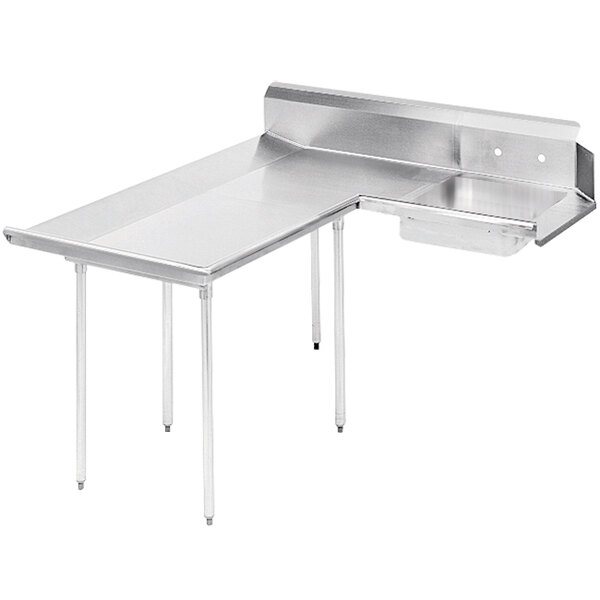 Advance Tabco DTS-D70-120 12' Standard Stainless Steel Dishlanding Soil L-Shape Dishtable - Left Table