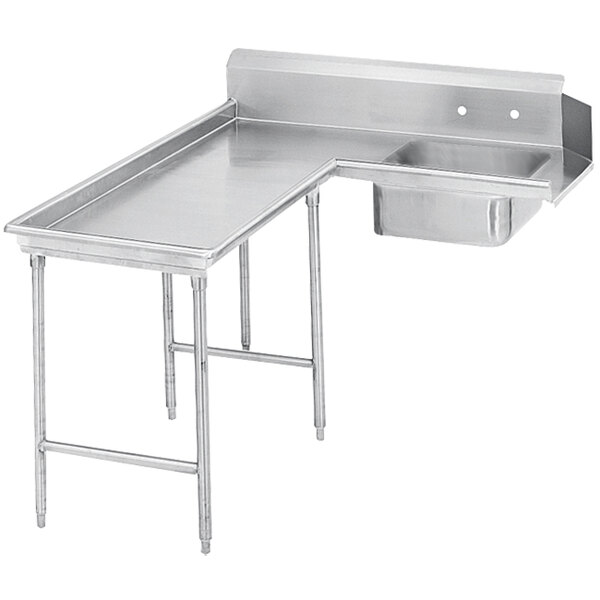 Advance Tabco DTS-G70-96 8' Standard Stainless Steel Soil L-Shape Dishtable - Left Table