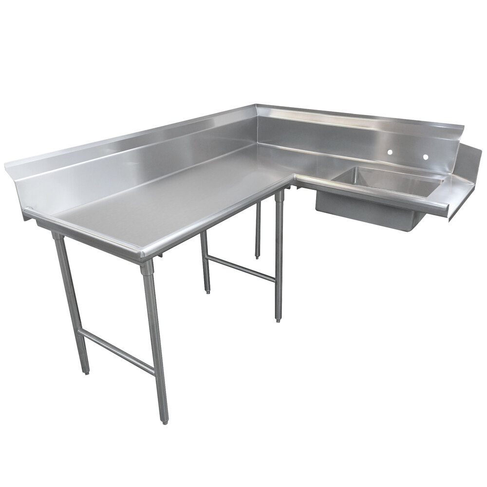 Advance Tabco DTS-K30-120 12' Spec Line Stainless Steel Soil L-Shape Dishtable - Left Table