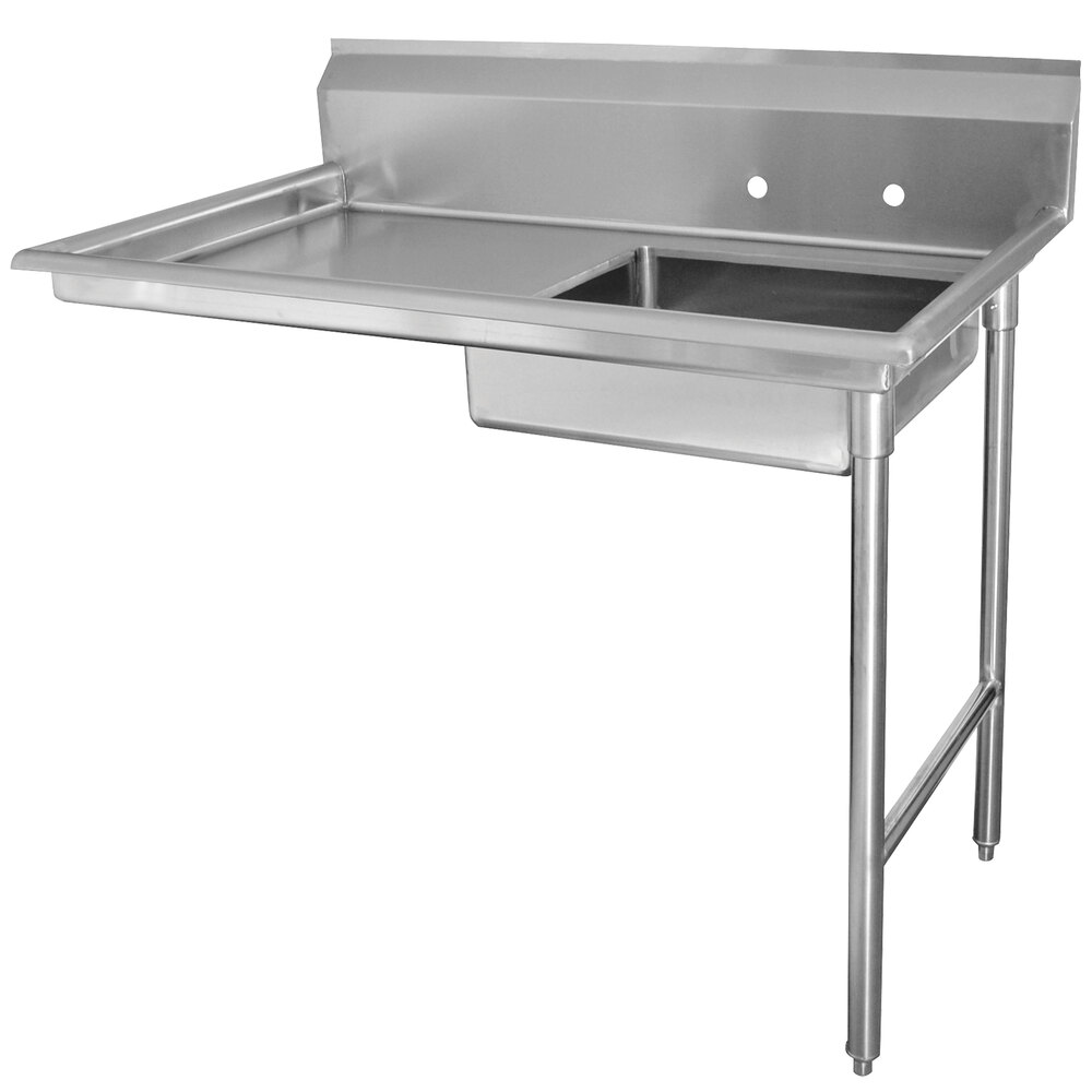 Advance Tabco DTU-U60-48 48" Undercounter Dishtable - Sink on Right