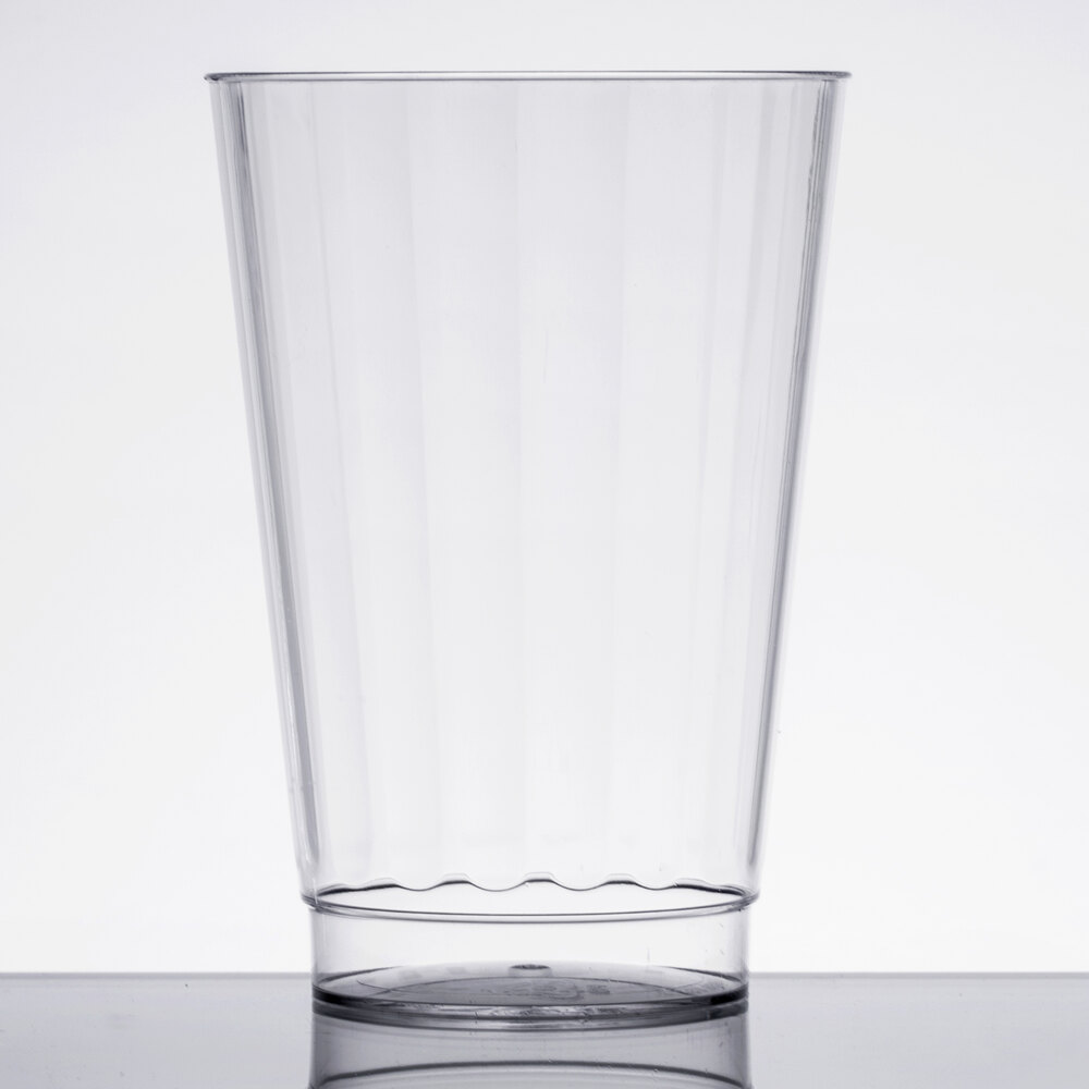 WNA Comet CC14240 Classicware 14 oz. Tall Clear Plastic Fluted Tumbler - 240/Case