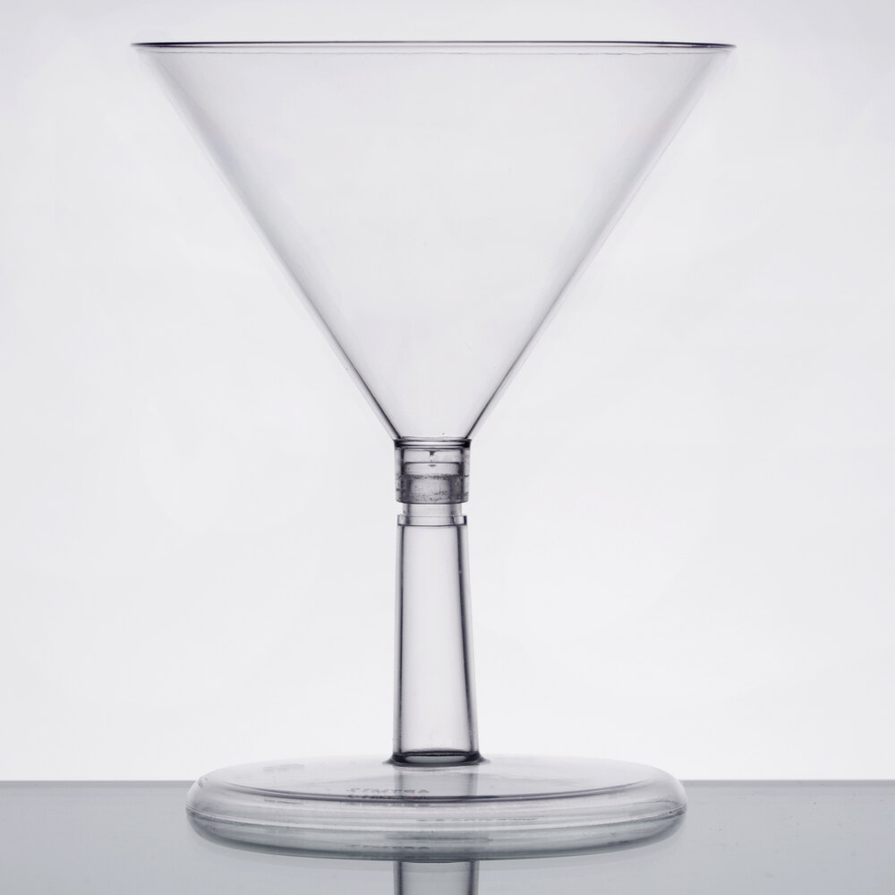 WNA Comet APTMT2 Petites 2-Piece 2 oz. Clear Plastic Martini Glass - 24/Pack