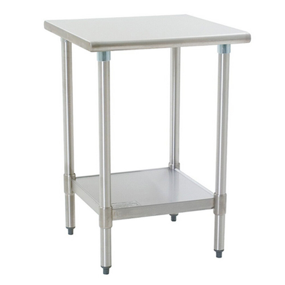 Eagle Group T2424EB 24" x 24" Stainless Steel Work Table with Galvanized Undershelf