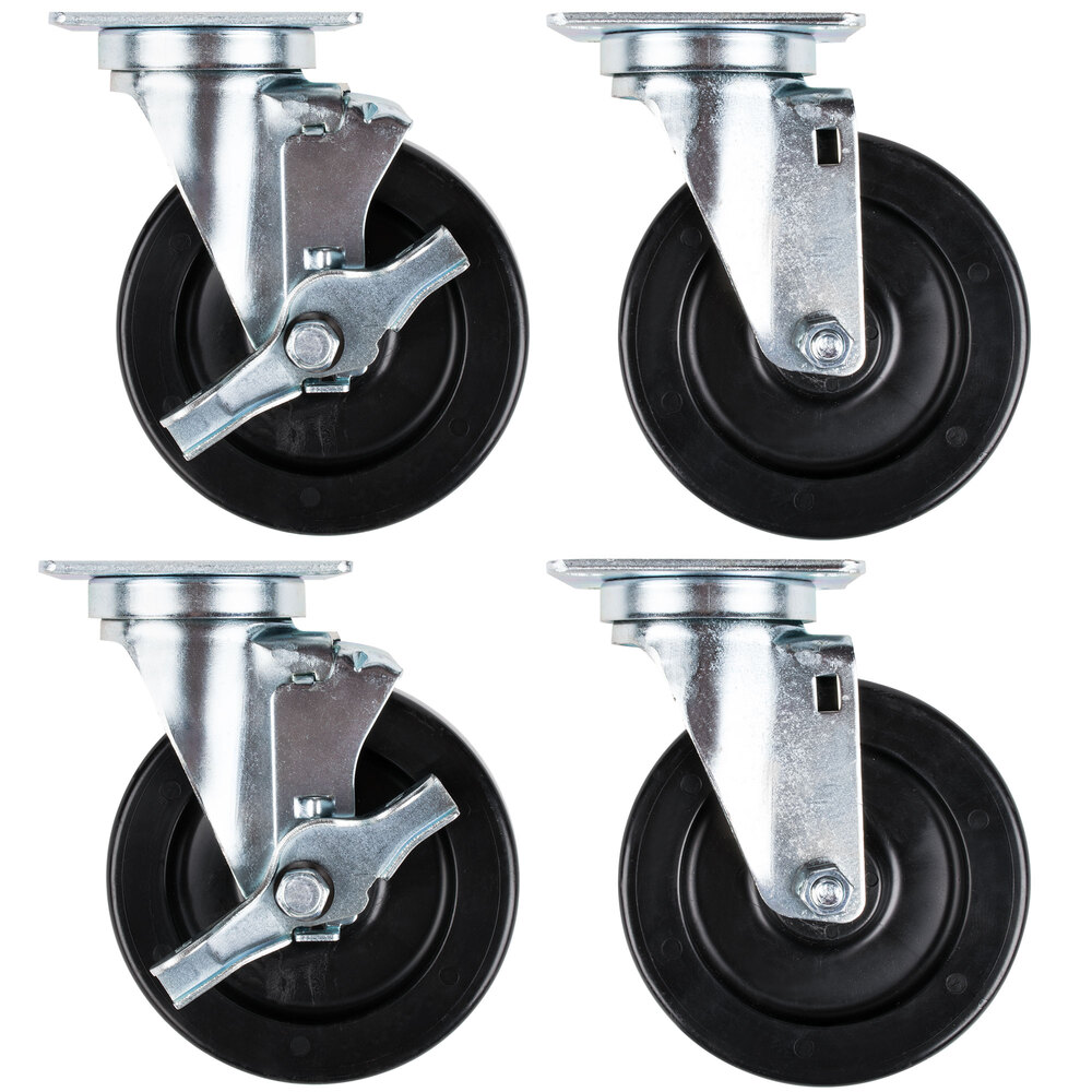 Vulcan 5" Swivel Plate Casters - 4/Set