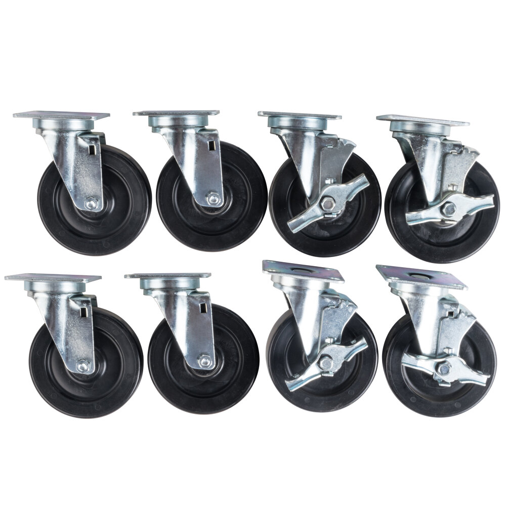 5" Swivel Plate Casters - 8/Set