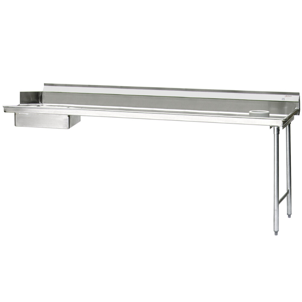 Eagle Group SDTR-84-16/3 84" Right Side 16 Gauge 304 Series Stainless Steel Soil Dish Table with Scrap Block