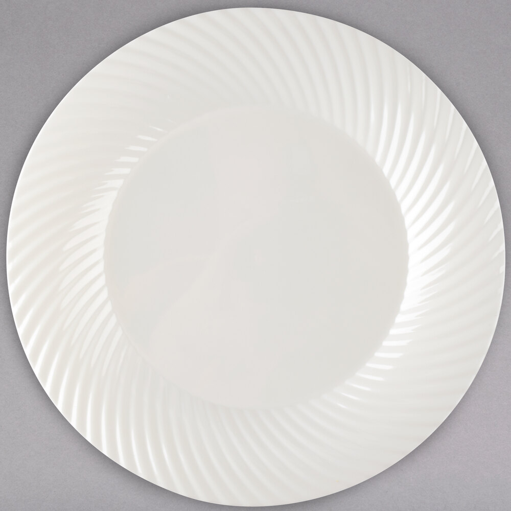 Visions Wave 7" Bone / Ivory Plastic Plate - 180/Case
