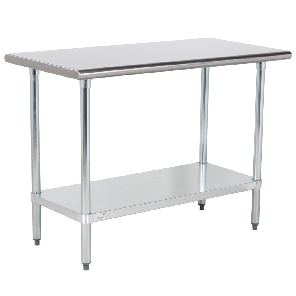 Advance Tabco GLG-244 24" x 48" 14 Gauge Stainless Steel Work Table with Galvanized Undershelf