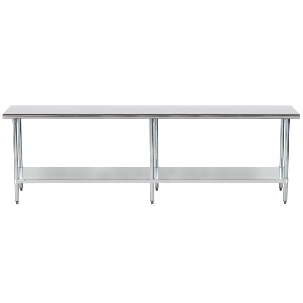 Advance Tabco GLG-369 36" x 108" 14 Gauge Stainless Steel Work Table with Galvanized Undershelf