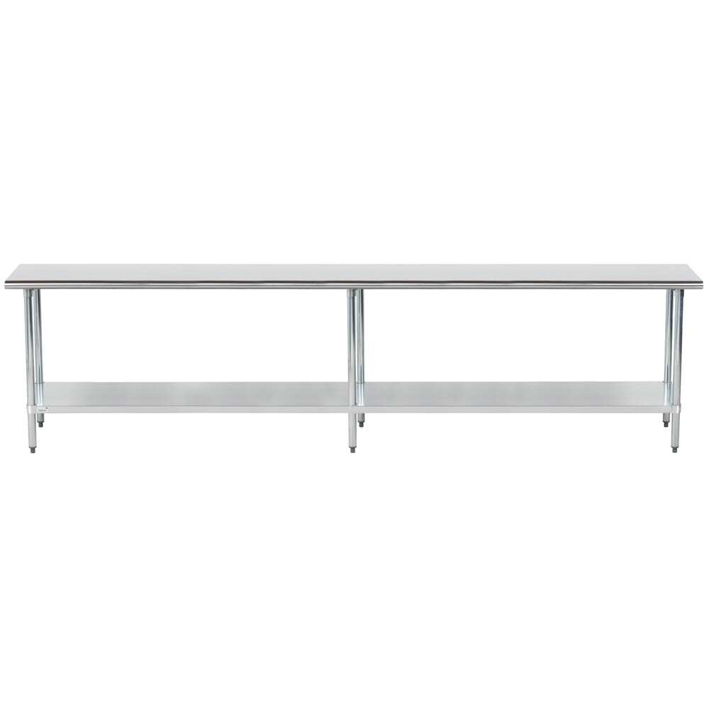 Advance Tabco GLG-3611 36" x 132" 14 Gauge Stainless Steel Work Table with Galvanized Undershelf